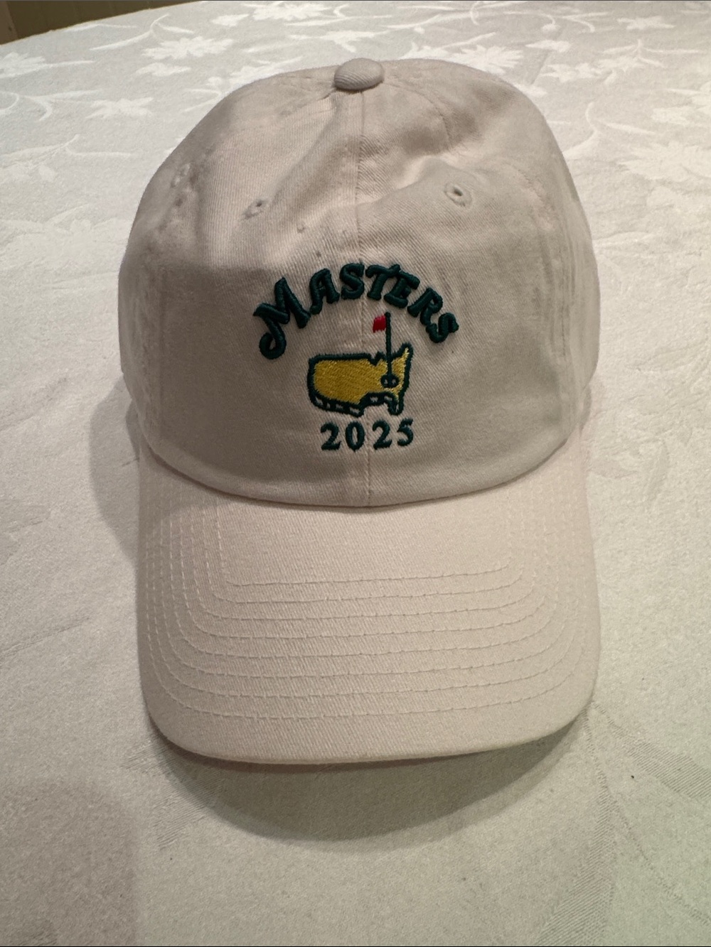 Masters 2025 Embroidered Golf Cap - White with Yellow Logo